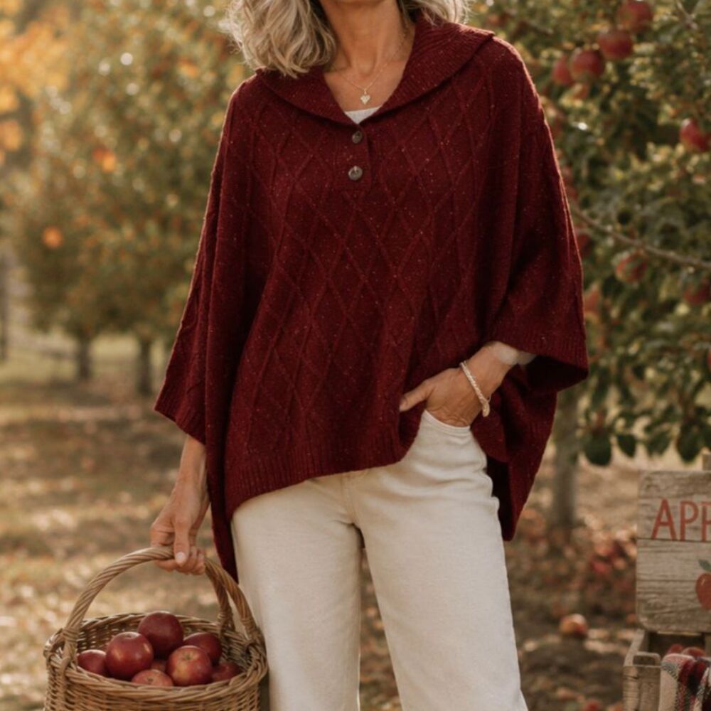 St John’s bay knitted cape.  Size M.  Outerwear for fall